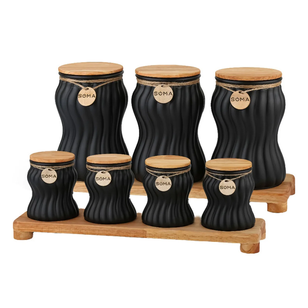 جای ادویه 7 پارچه سوما مدل so-4010 به همراه استند چوبی 102835423