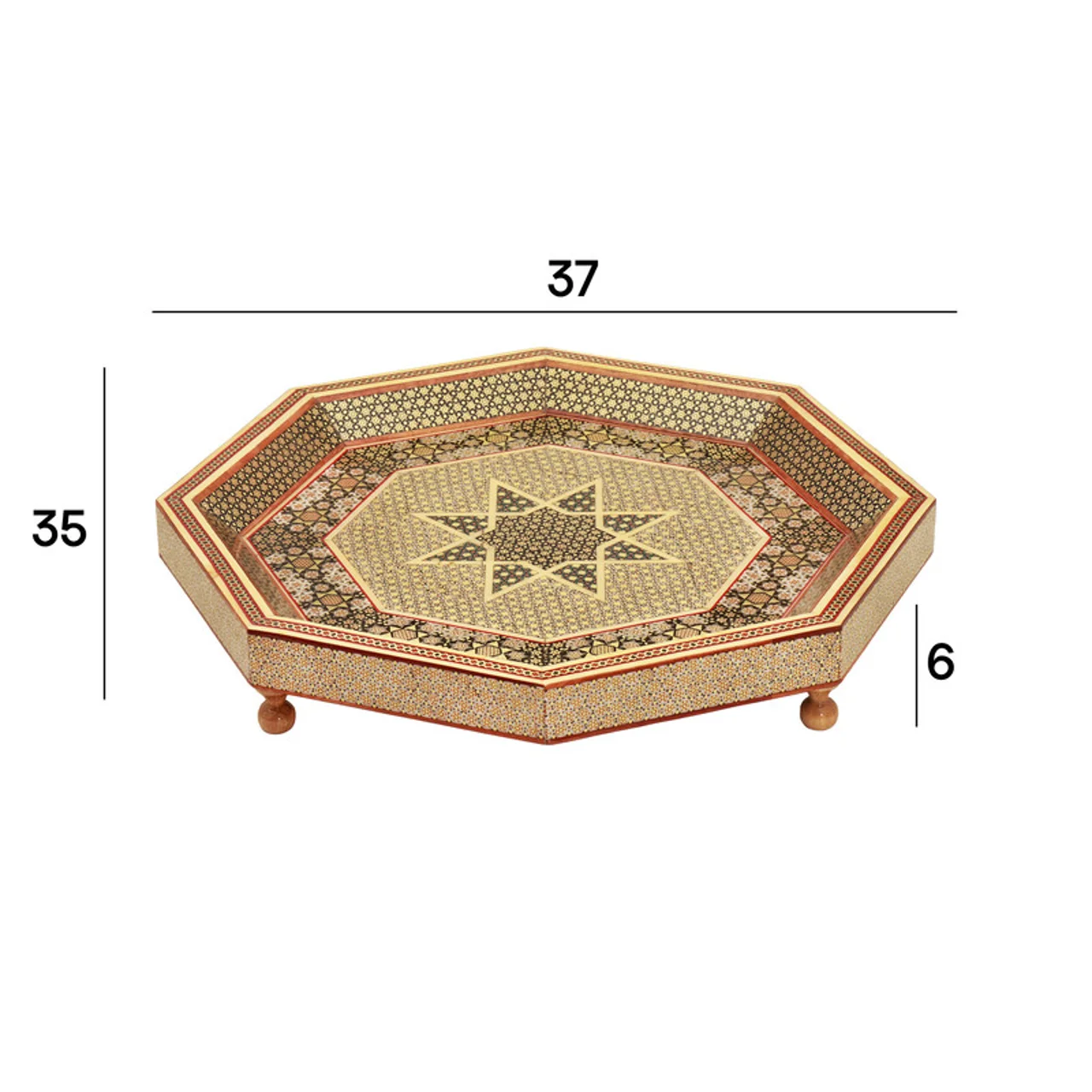سینی خاتم کاری چوبی فرازهنر مدل هشت گوش 102759351
