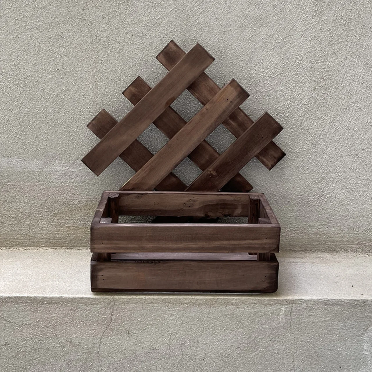 استند گلدان چوبی آویز و رومیزی، ابعاد 25×16×34 سانتی‌متر، کد 73، مناسب فضای داخل و خارج، چ 102688438
