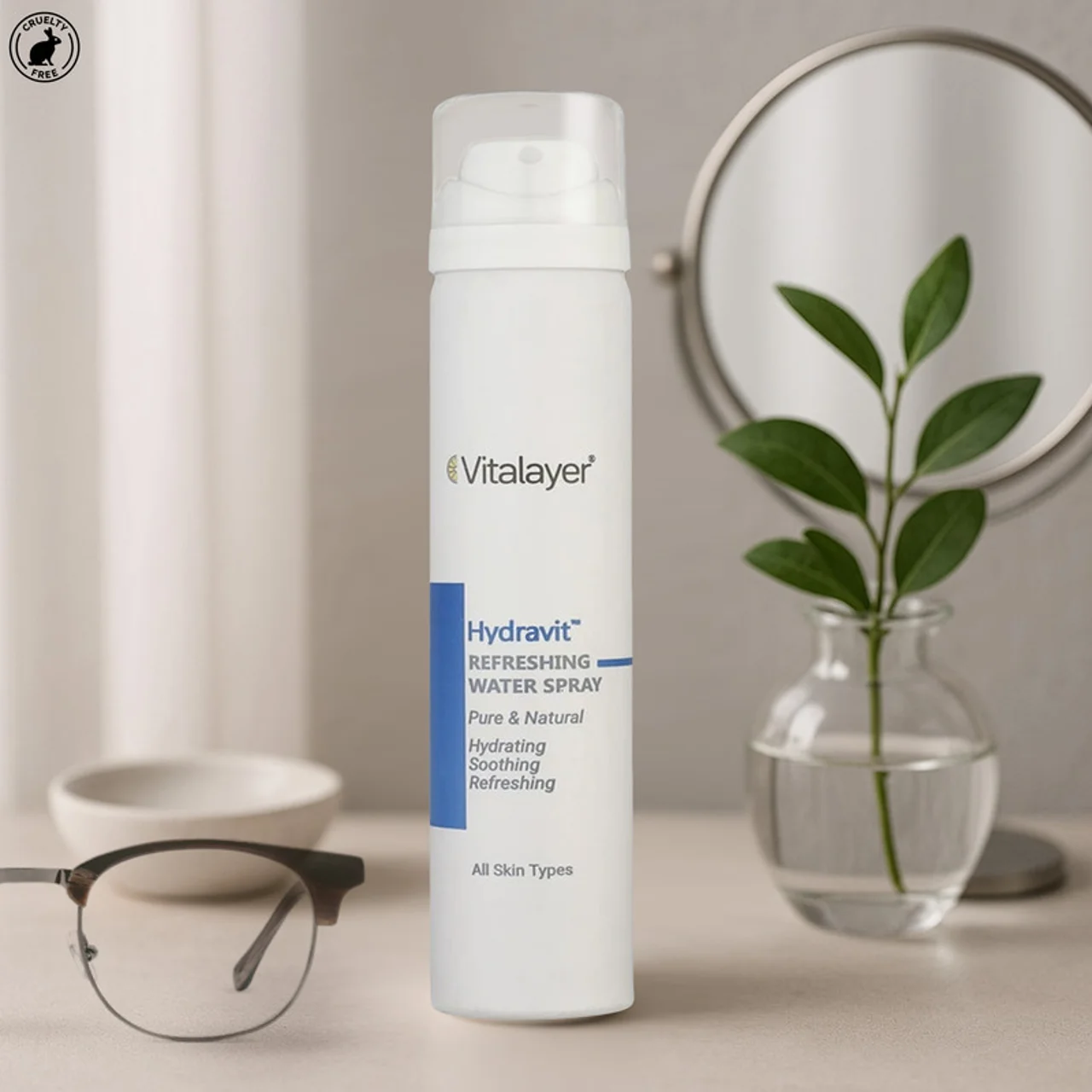 اسپری آبرسان صورت و بدن ویتالیر مدل Hydravit مناسب برای انواع پوست حجم 75 میلی لیتر 102924200