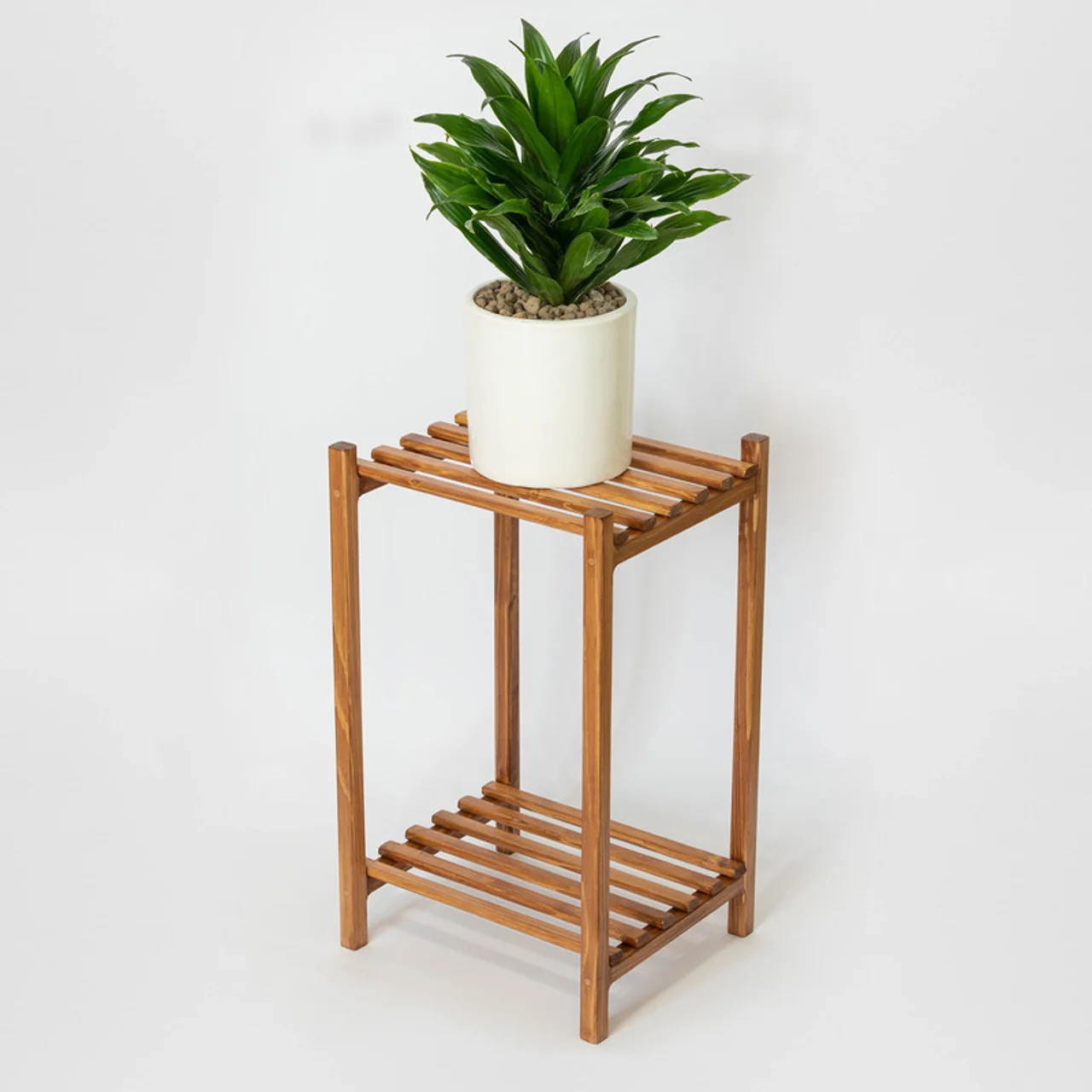 استند گلدان چوبی دو طبقه چرو از چوب نراد مقاوم، ضد آب و ضد خش با ابعاد 50x25x25 cm، مناسب  102558146