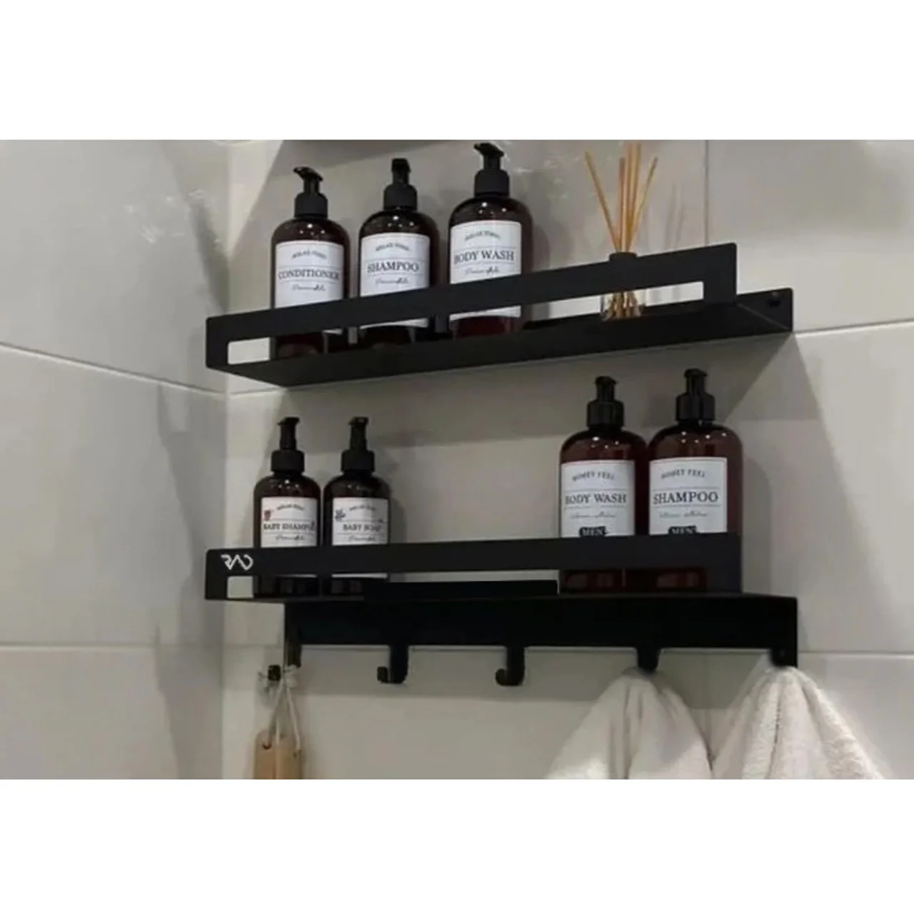 استند حمام و قفسه نگهدارنده دیواری مدل RAD205 مجموعه 2 عددی 102929933