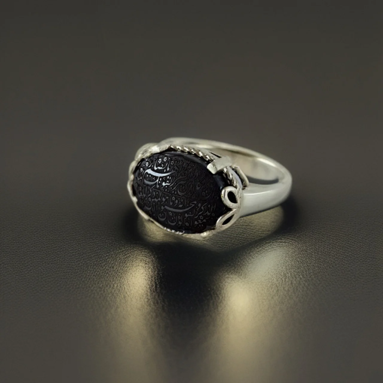 انگشتر نقره زنانه ملک زیور مدل و ان یکاد حدید کد 59 102993559