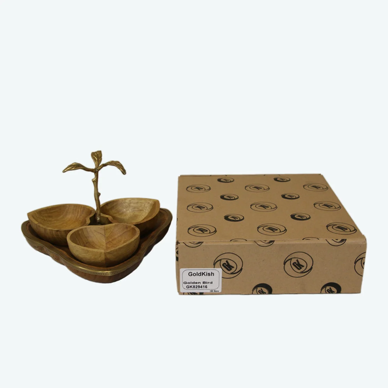 اردوخوری چوبی گلد کیش مدل گلدن برد قلب GK829416، سینی پذیرایی، مناسب شستشو با دست 102759704
