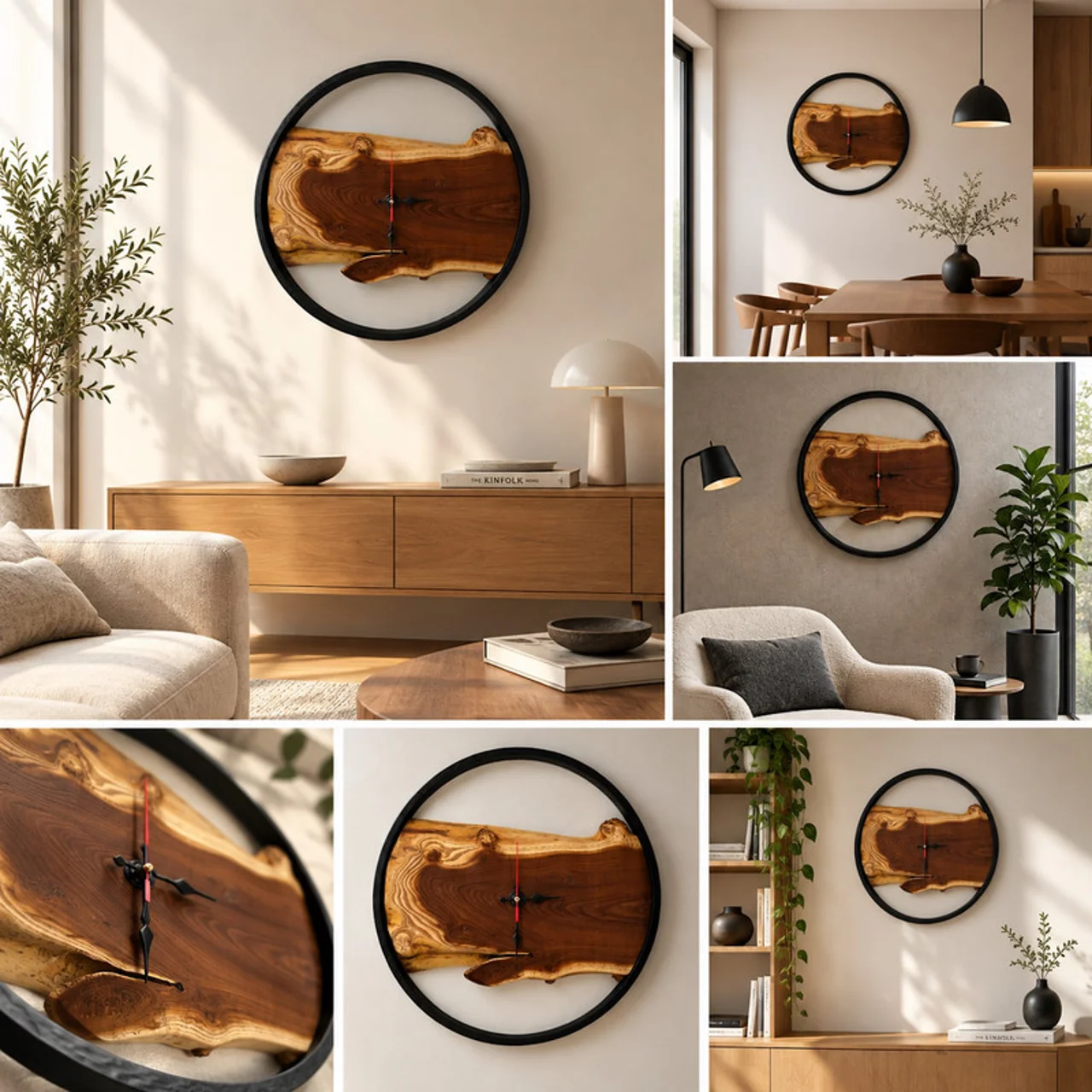 ساعت دیواری چوبی روستیک مدل c50 102673443