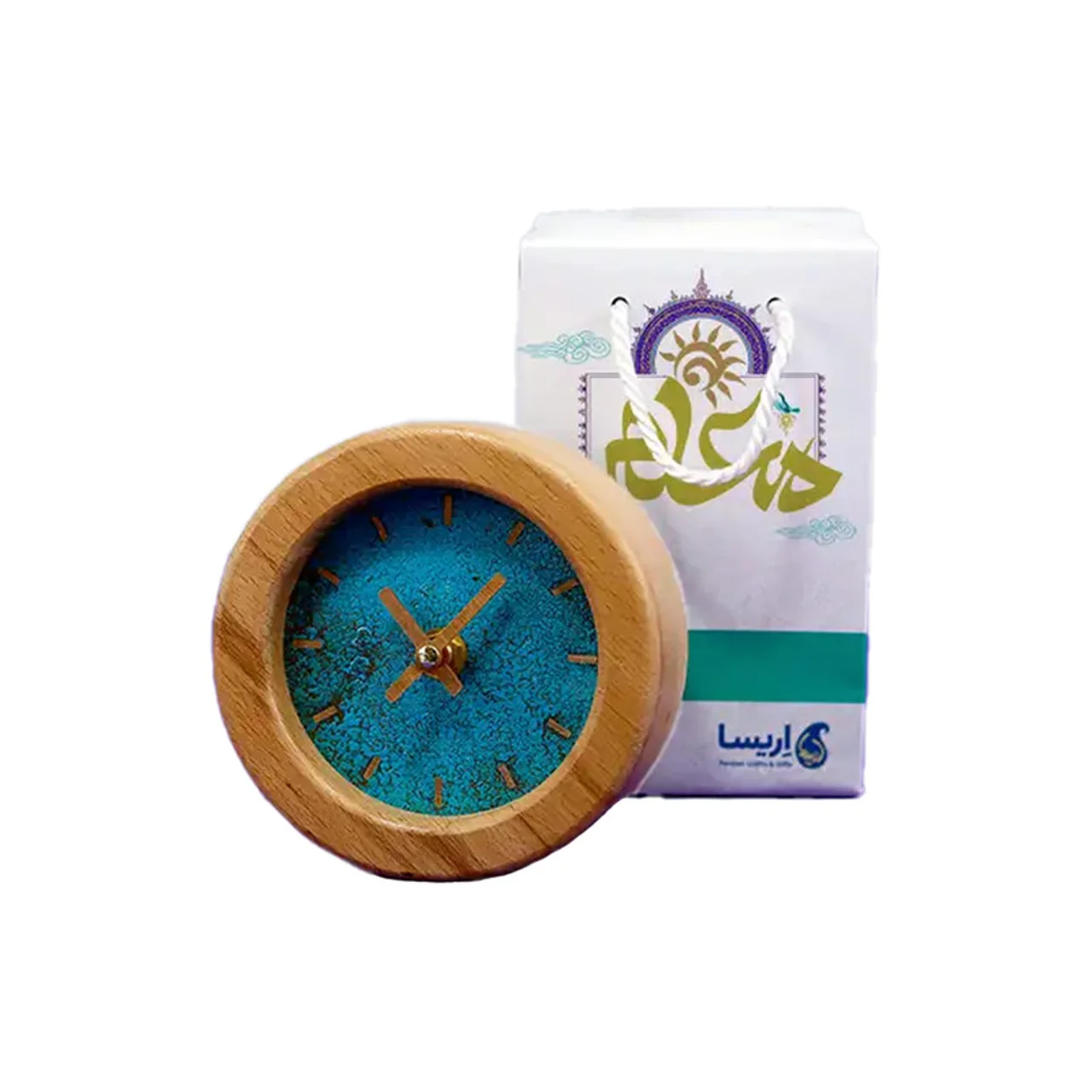 ساعت دستساز چوبی صنایع دستی اریسا مدل پتینه روز معلم 102673536