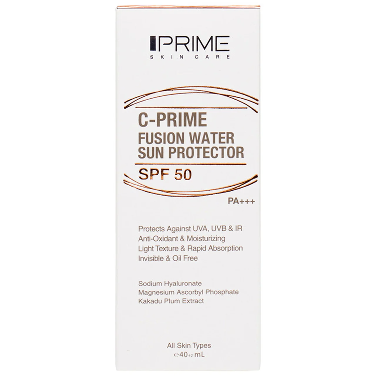 فلوئید ضدآفتاب بی‌رنگ پرایم SPF50 مدل C-Prime Fusion Water مناسب انواع پوست، حجم 40 میلی‌ل 102924457