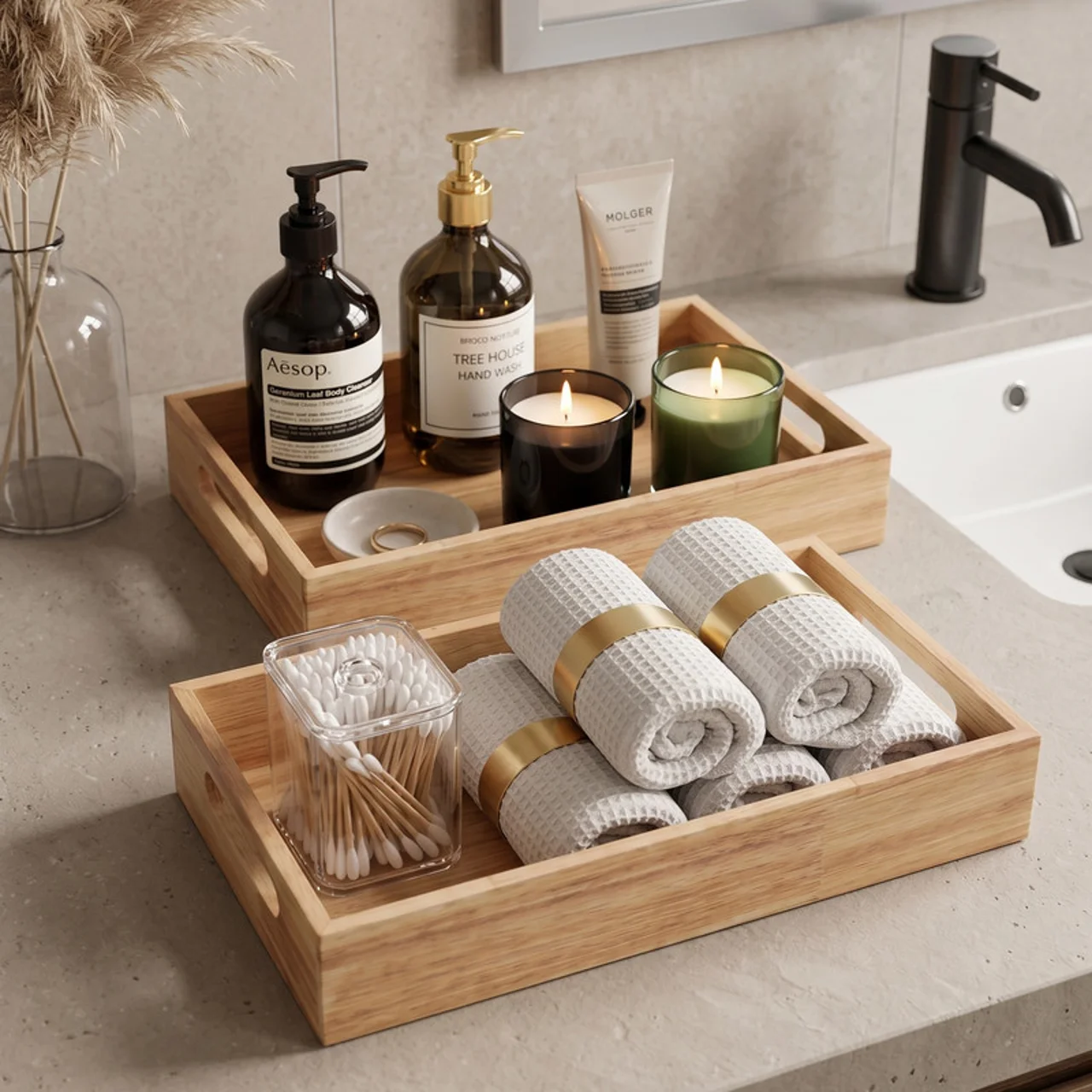 سینی دسته دار مدل پذیرایی کد B 02 سایز 16*24 سانتی‌متر 102759853