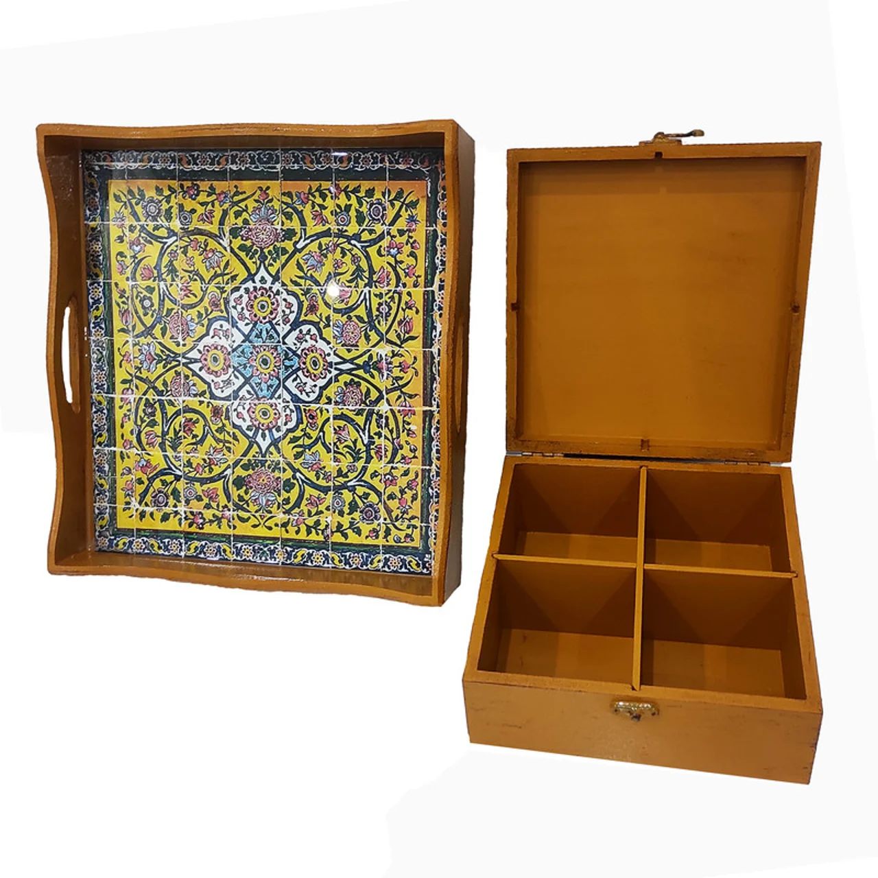 سینی چوبی مدل کاشی رزینی  کد kh30 102759369