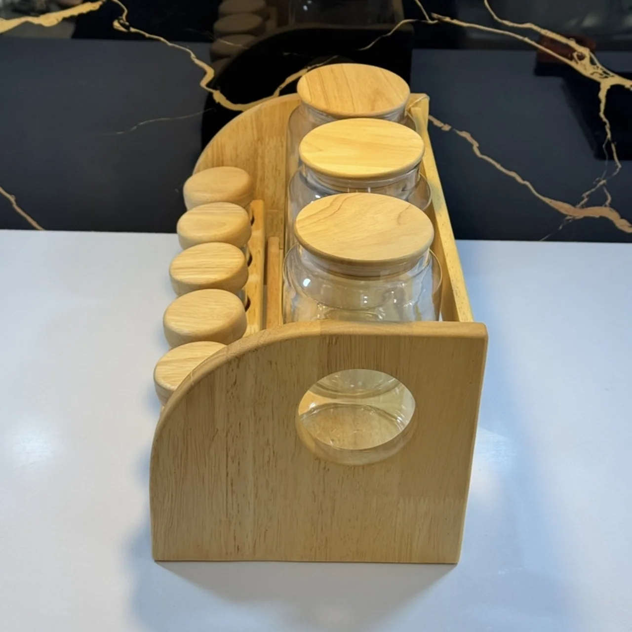 جای ادویه 8 پارچه مدل چوبی کد 1112 به همراه استند 102835418