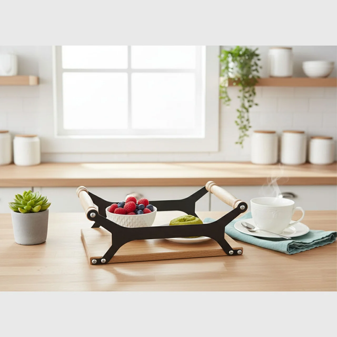 سینی دسته دار مدل OakLine سایز 30×20 سانتی متر 102759825