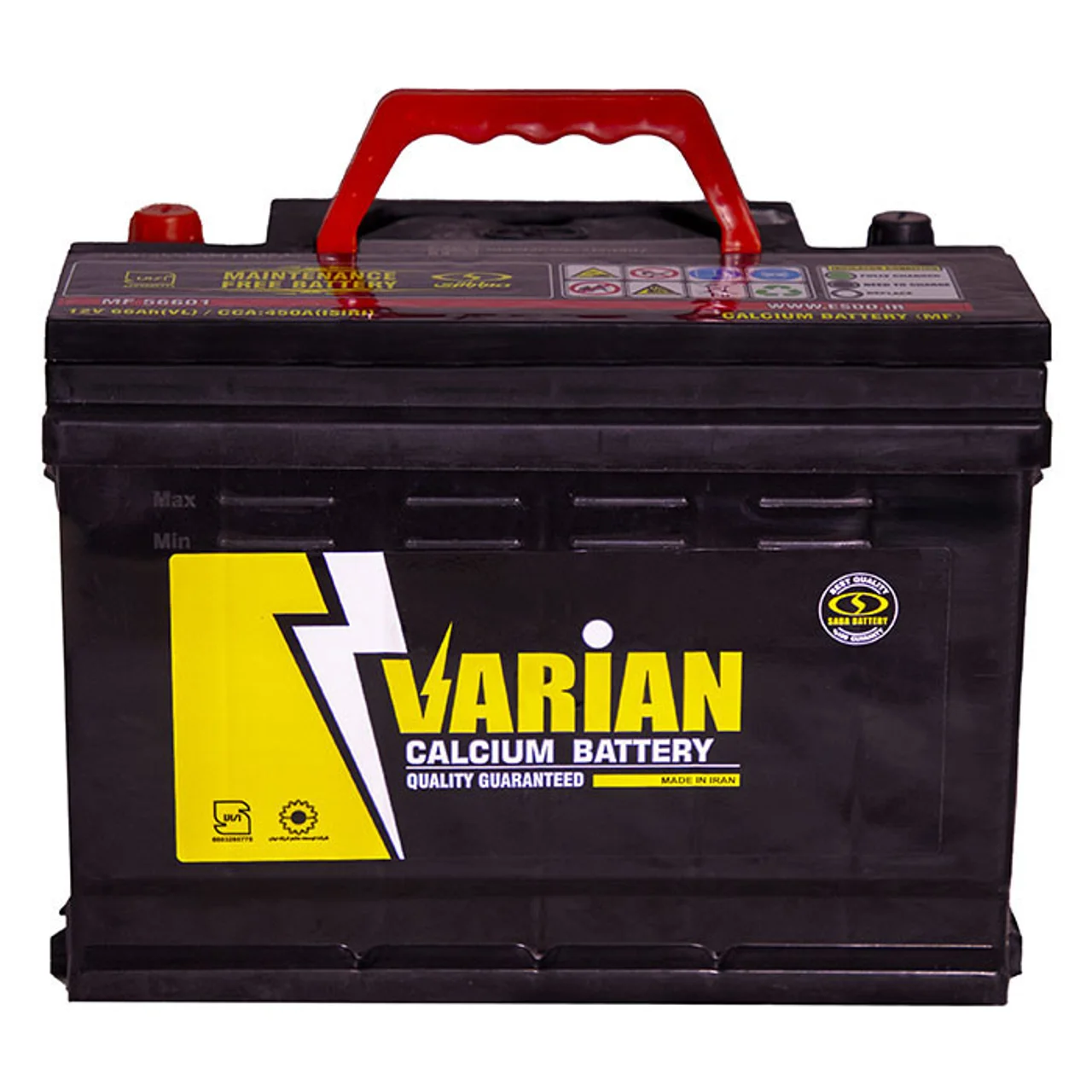 باتری اتمی 12 ولت 66 آمپر خودرو صبا باتری مدل کد SBT-66 102995675