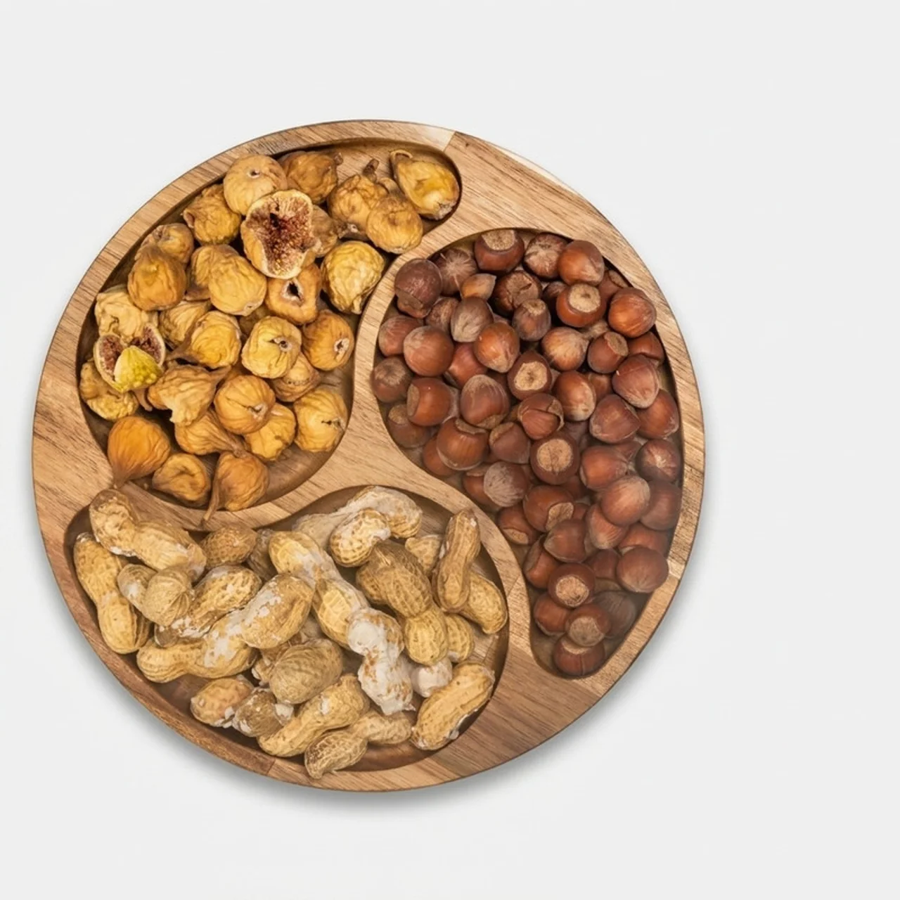اردوخوری چوبی گردو مدل OD07 با طراحی دایره‌ای، مناسب سرو تنقلات و پذیرایی، سبک و مقاوم، قا 102553519
