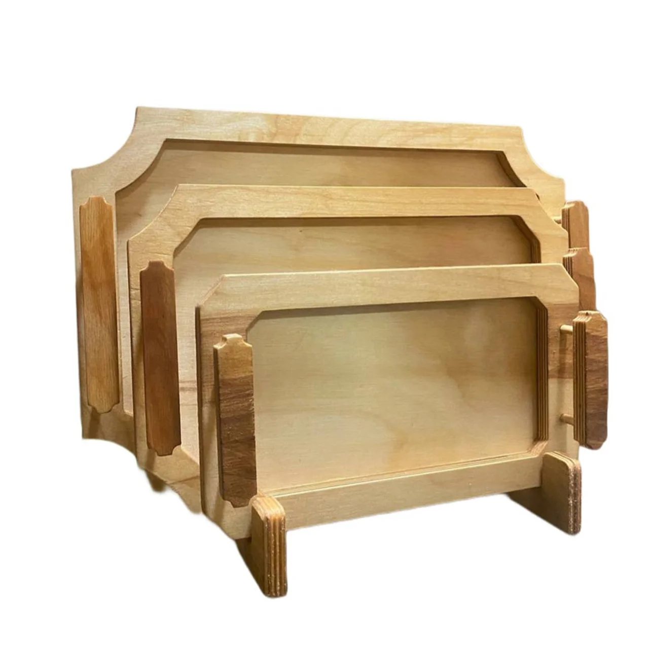 سینی چوبی مدل مستطیل کد NK13 مجموعه 3 عددی 102853905