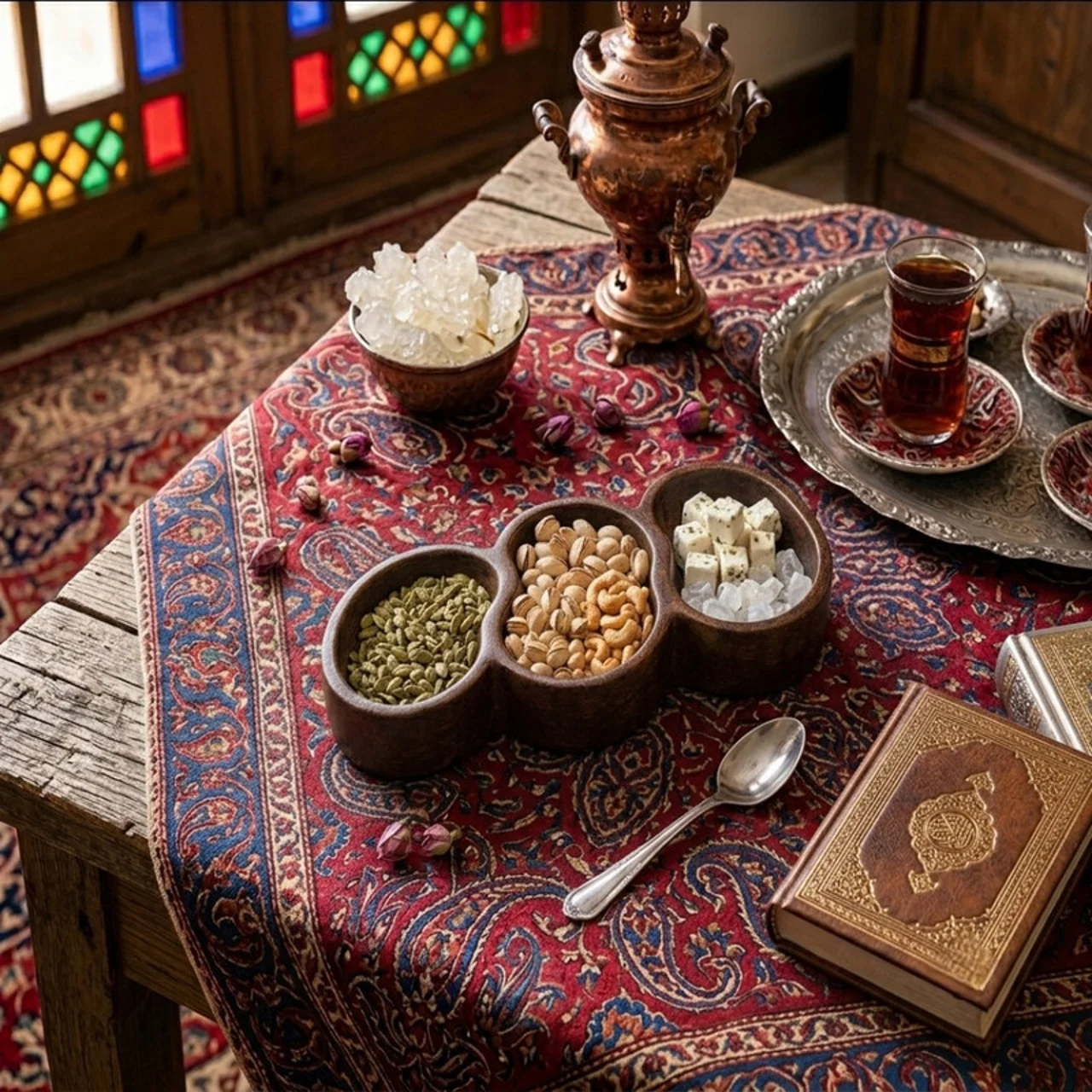 اردوخوری مدل سه قلو طرح چوب 102699060