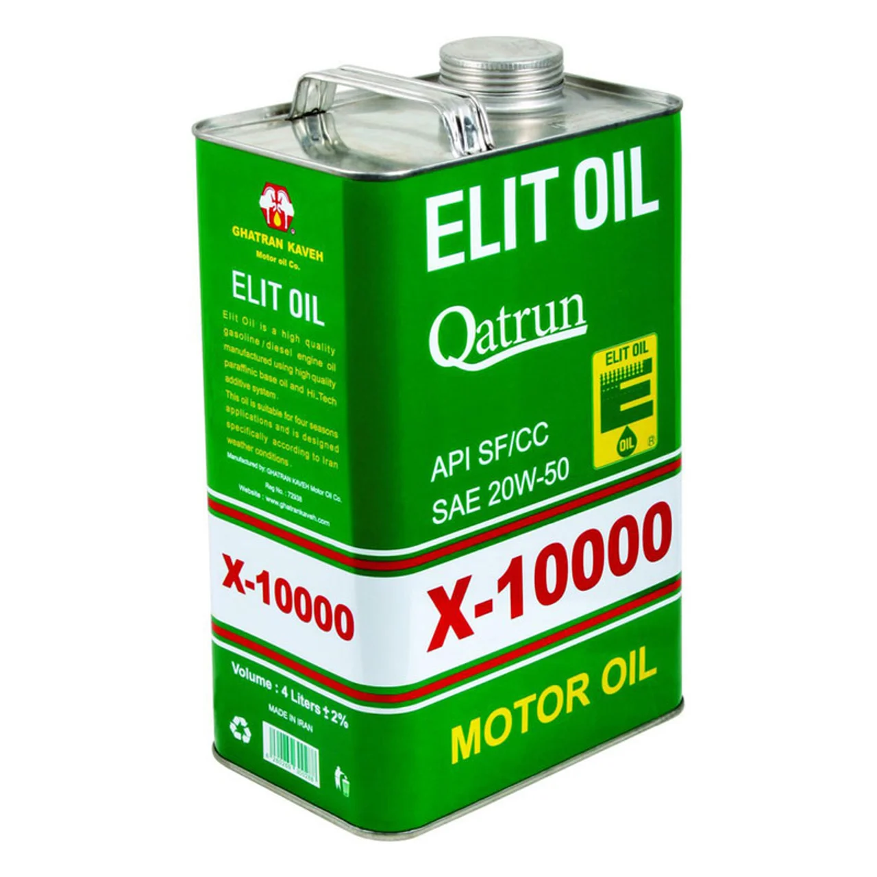 روغن موتور الیت کد X-10000 مدل 20W50 SF/CC حجم 4 لیتر 102995646