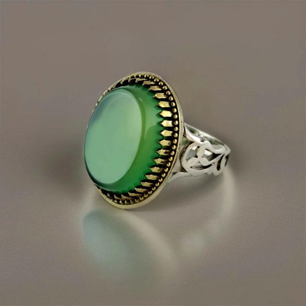 انگشتر نقره مردانه ملک زیور مدل عقیق طرح اسلیمی کد 354 102993522