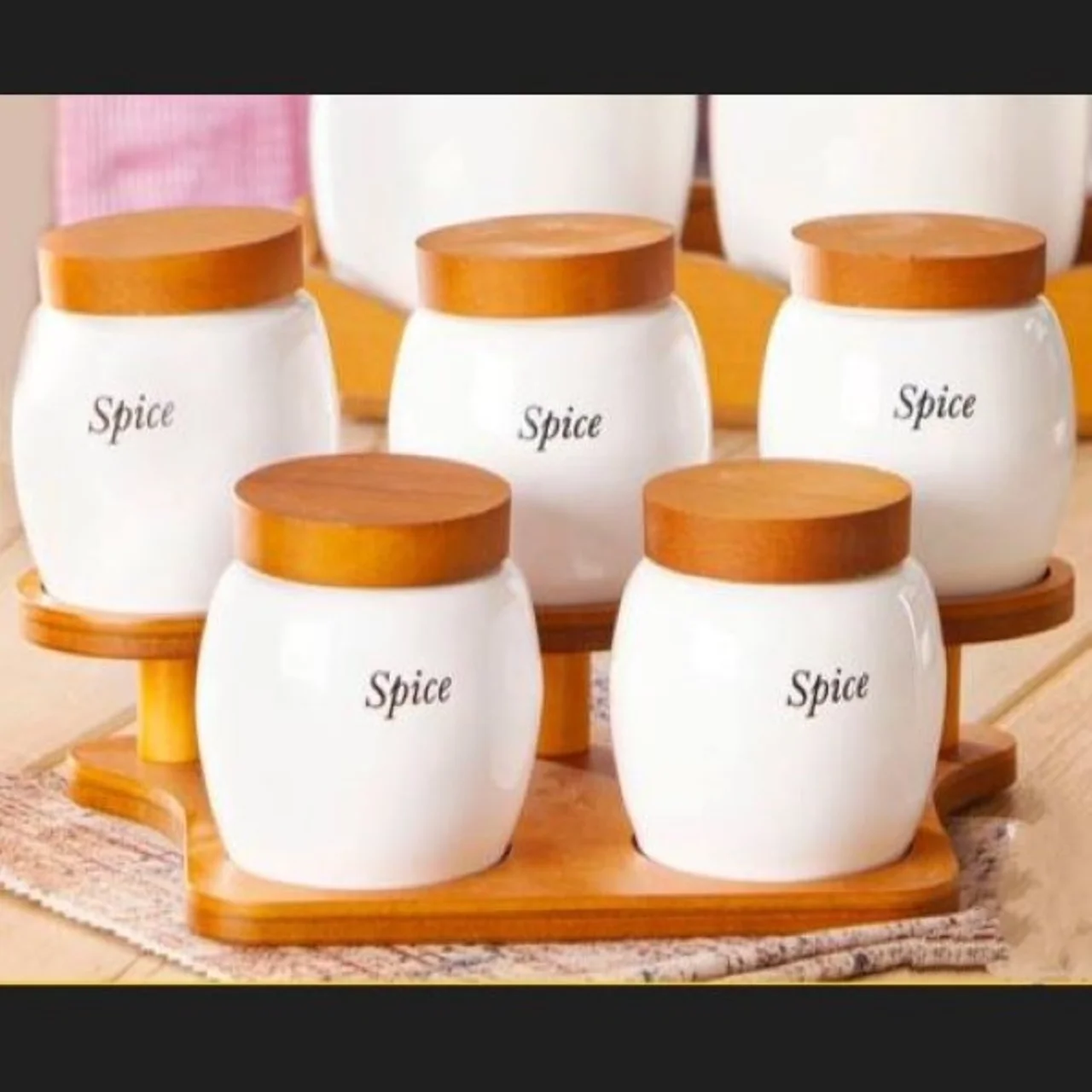 ست جا ادویه پنج پارچه مدل درب چوبی کد MPA-50029S/6 102835729