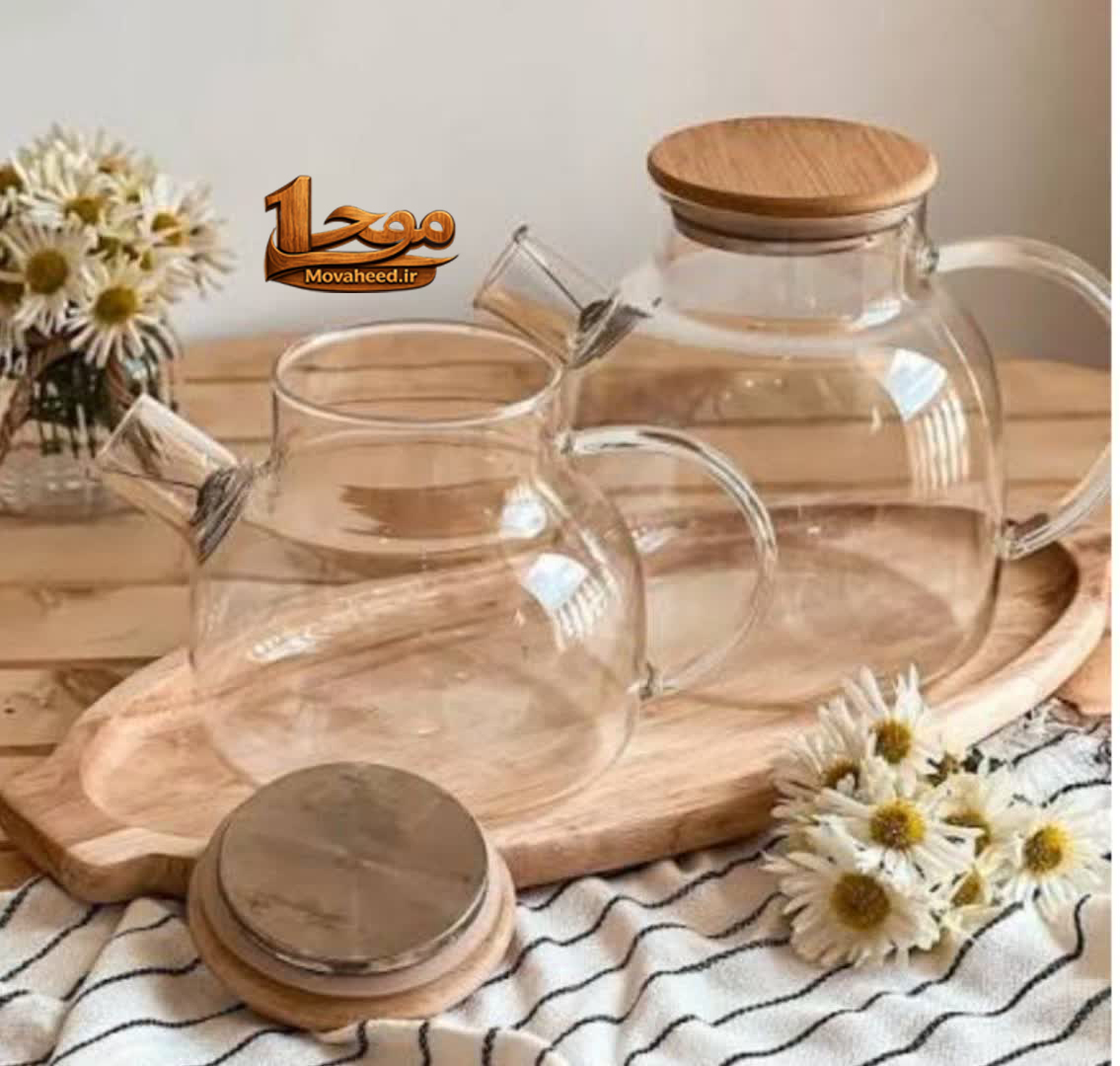 قوری پیرکس درب چوبی ۸۰۰میل