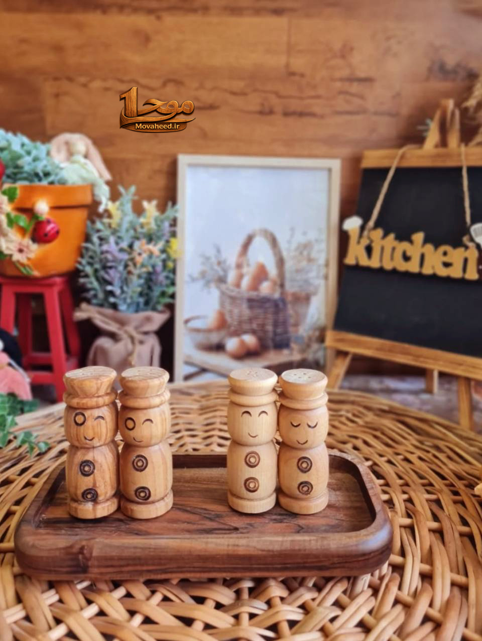 نمکپاش چوبی طرح آدمک