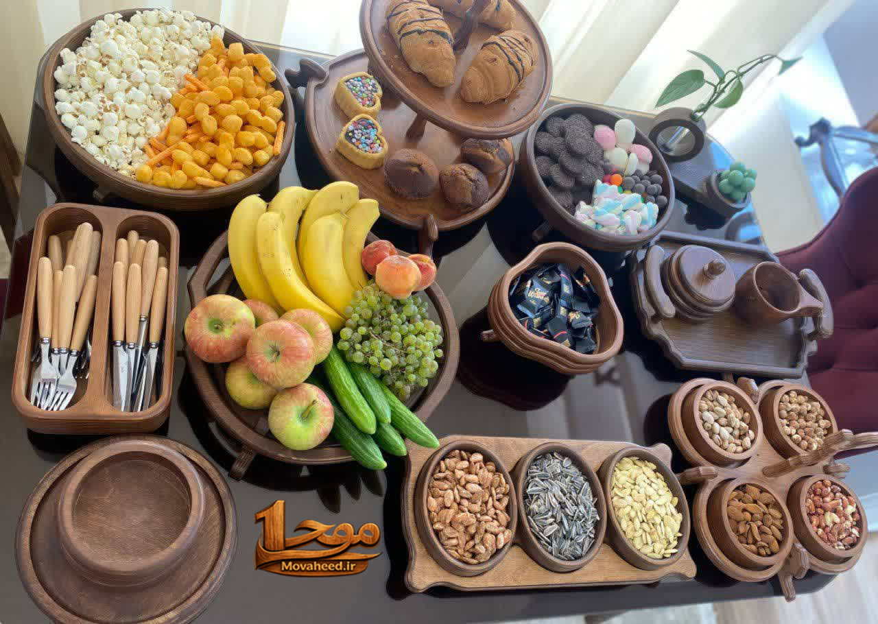 ست کامل  و تک پذیرایی چوبی