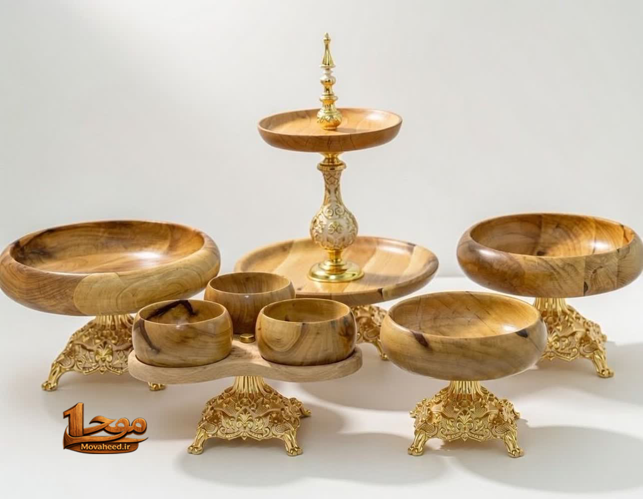 سرویس پذیرایی چوب گردو و برنز