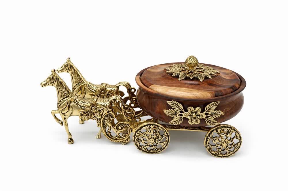 شکلات خوری چوب گردو و برنزی