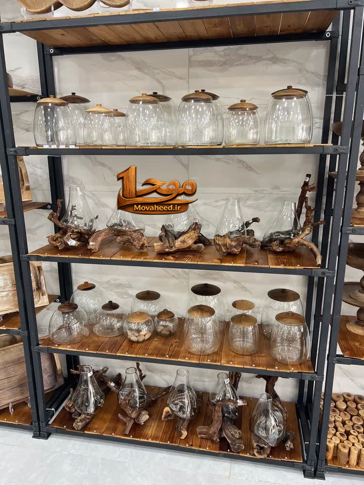ظروف شیشه ای چوبی
