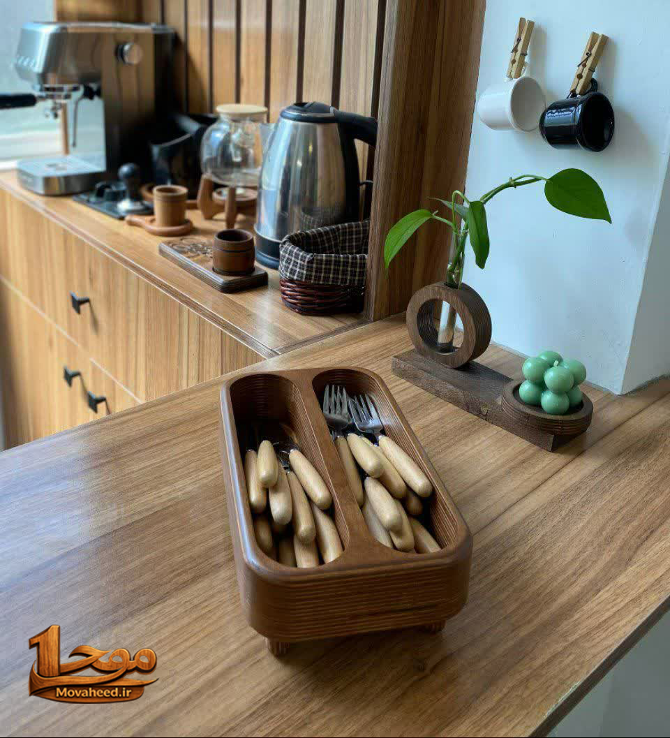 جا قاشق چنگالی چوبی